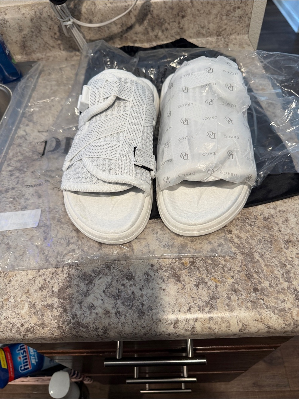 Men’s Draco White Slide Sandals - Breathable Mesh Slip-On